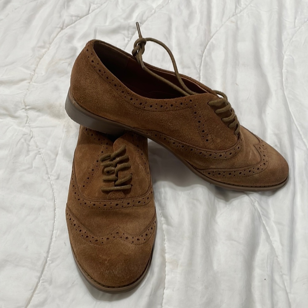 Leather and Suede Oxford Lace-Ups